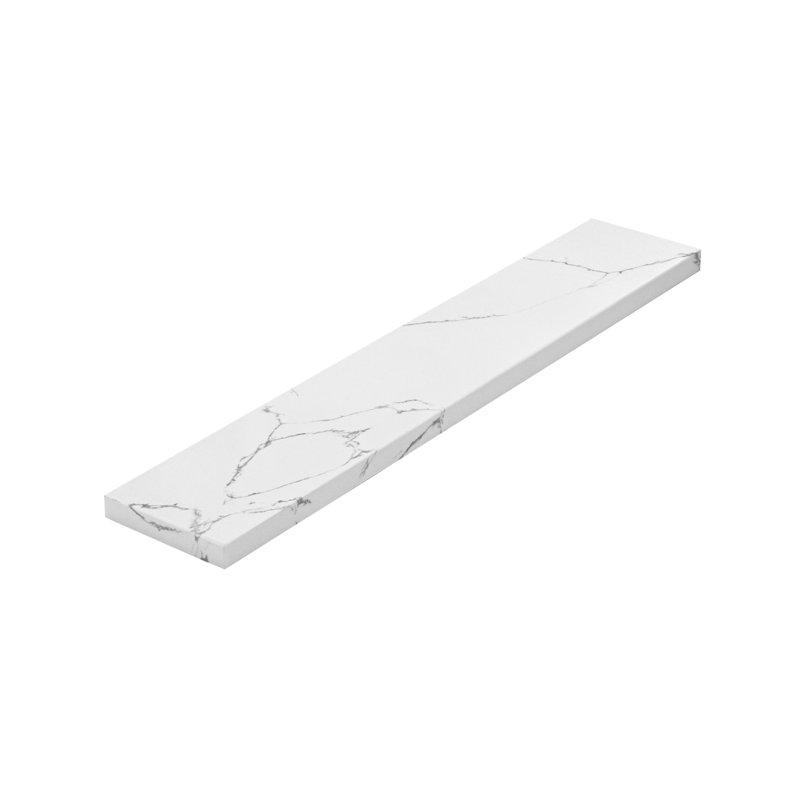 21.25 Inch White Engineered Stone Side Splash Replacement for Bathroom Vanity Top