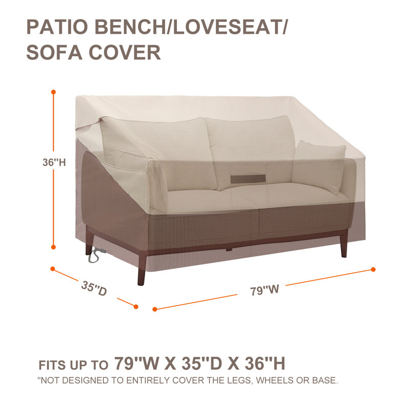 Outdoor Patio Sofa Cover, 36" H x 79" W x 35" D