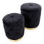 Repose-pieds rond avec rangement en velours 15,75 po-490308501