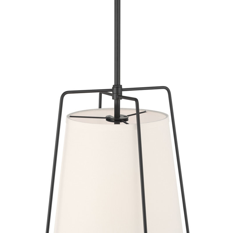 Luminaire suspendu 1 lumière Chole, H 56 po x l 13 po x P 13 po, Noir mat, Une lumière
