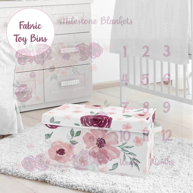 Floral Watercolor Burgundy and Pink Microfiber Window Valance