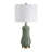 22.5in. Green Ceramic Table Lamp With Drum Shade