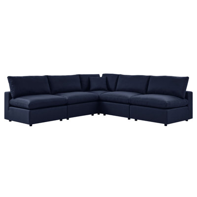 Modway Commix 5-Piece Outdoor Patio Armless Sectional Sofa