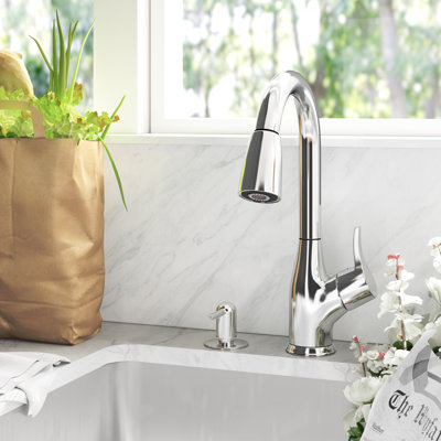 Robinet de cuisine à poignée simple Apex avec distributeur de savon