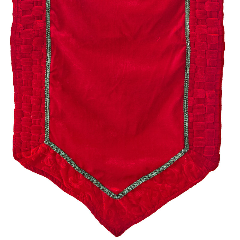 17X72" Velvet With Braided Edge Table Runner