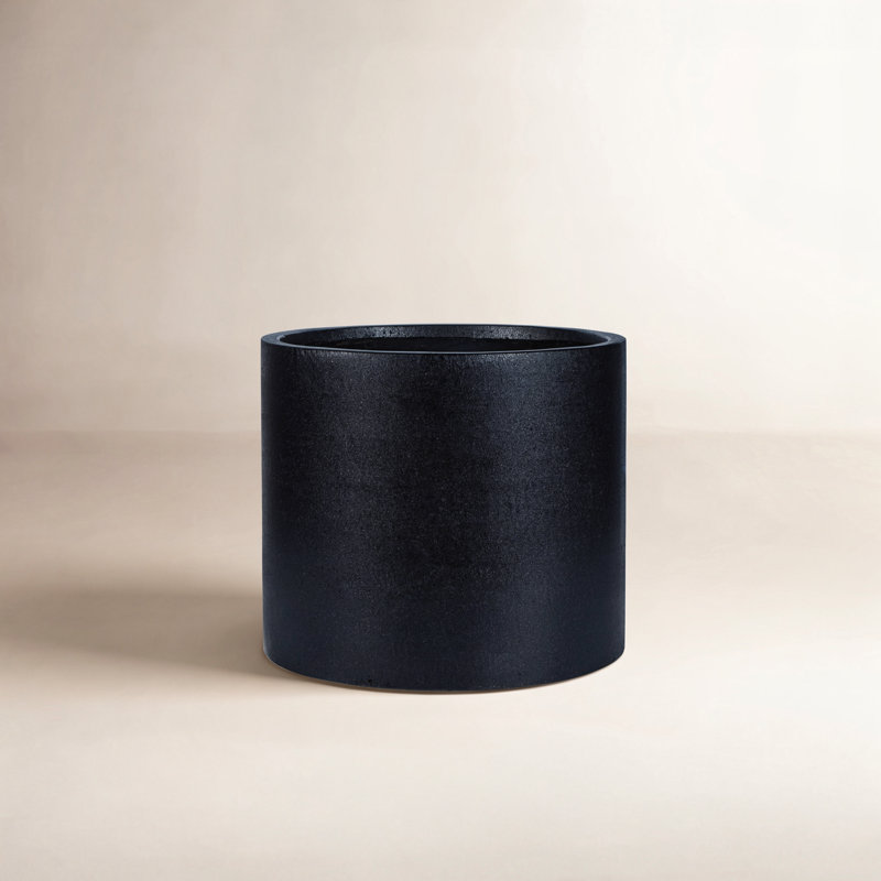 Mcguire Pot Planter, Black, 19.2" H x 21.6" W x 21.6" D