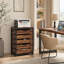 Commode à 5 tiroirs, armoire de rangement en bois avec roulettes, chariot de rangement de tiroir de rangement industriel pour hall d'entrée de chambre à coucher de bureau-1646523931