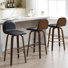 Tabouret de bar pivotant en noyer rembourré