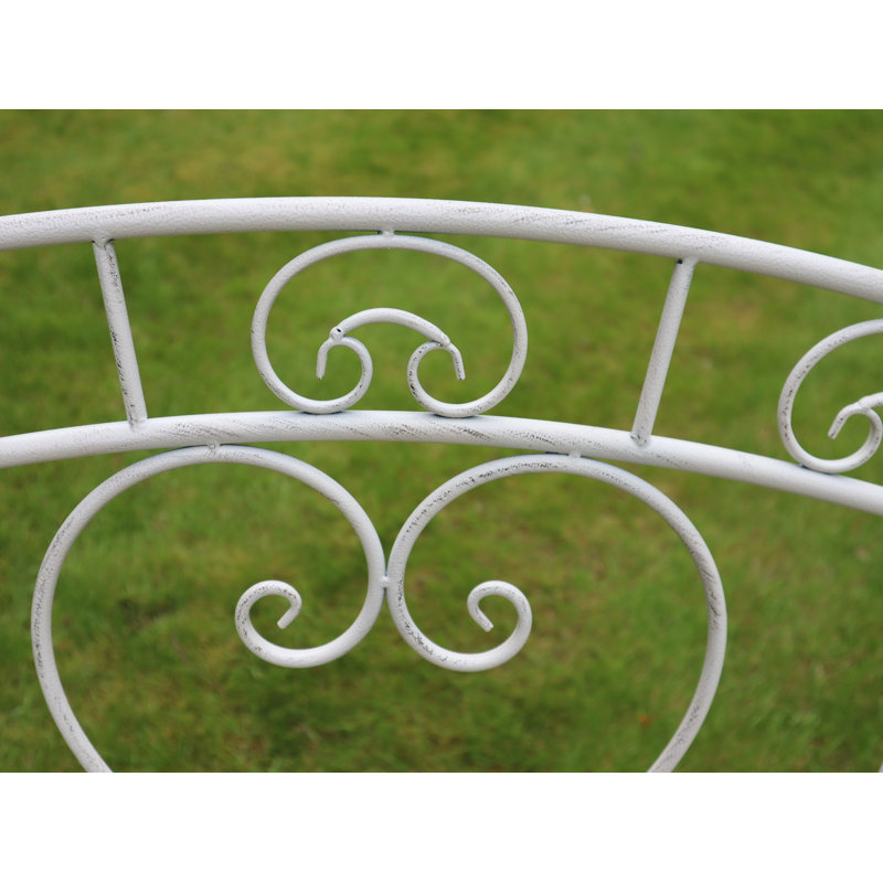 Mcglone Iron Outdoor Bench, Antique White