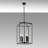 Industrial Black Chandelier, Metal Body, 13.8 x 13.8 x 42.1 inches | 4 x E14 Sockets (Max 40W), 10 cm Base Plate | Stylish Lighting Fixture for Modern Home Decor, Elegant Design for Dining & Living Rooms-1783538705