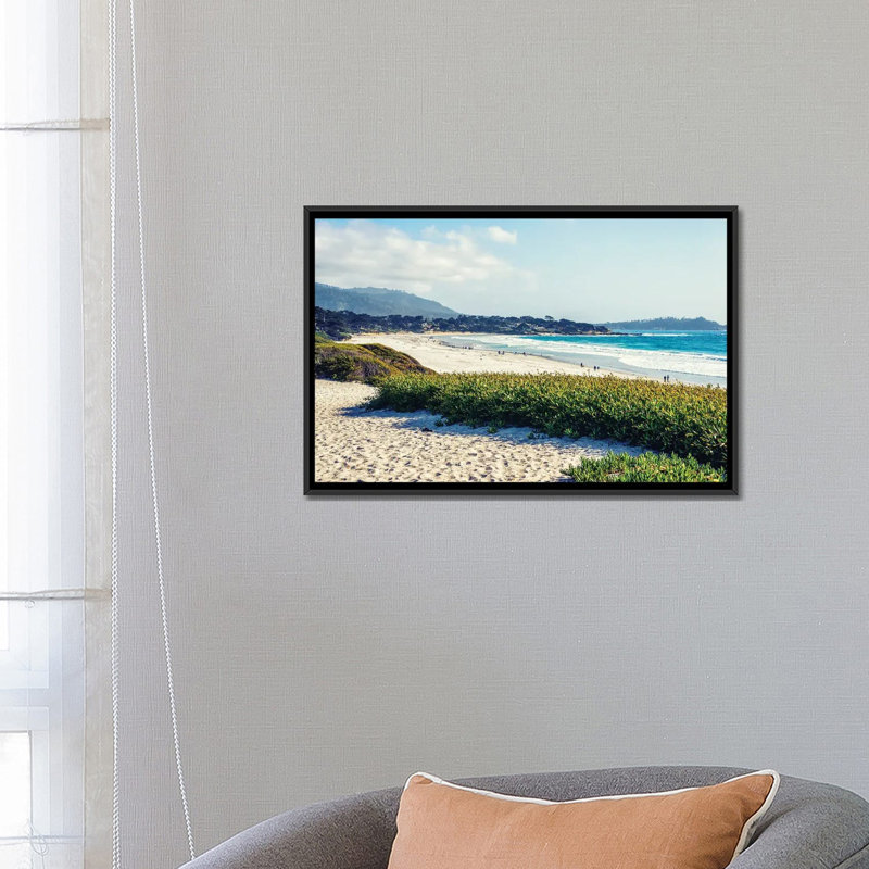 Serenity At Carmel Beach_1PC6, H 18 po x l 26 po, Cadre flottant noir