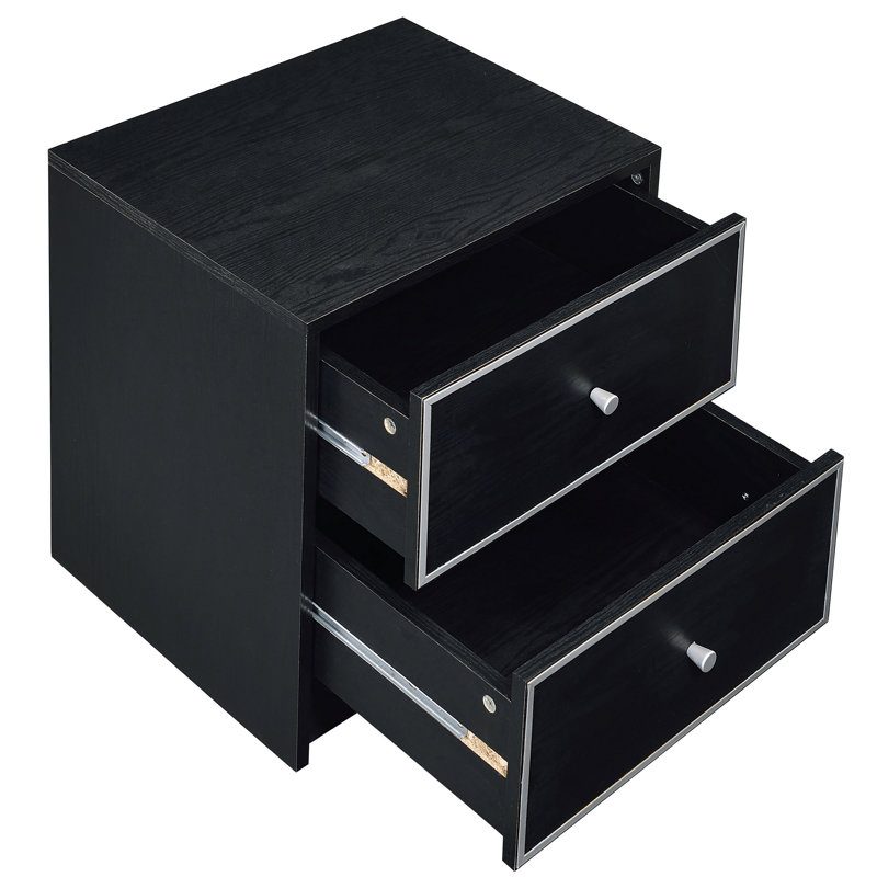 2-Drawer Nightstand, Modern Accent Table with Smooth Glides and Ample Storage for a Clutter-Free Bedroom