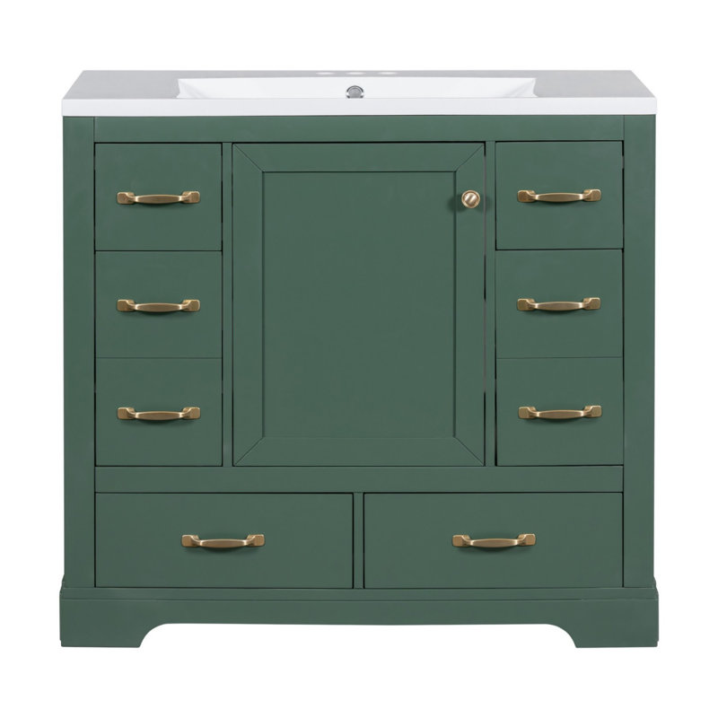 36" Bathroom Vanity with Sink Combo, Green