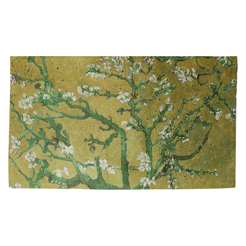 Tapis de porte d’intérieur fleur d’amande Browerville, Rectangulaire 2 pi 1,5 po x 3 pi 4 po