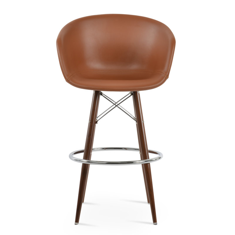 Tabouret de bar Tribeca, Tabouret de comptoir (siège d'une hauteur de 23,5, Cannelle, Acier Inoxydable