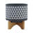Ceramic Planter On Wooden Stand-352048353