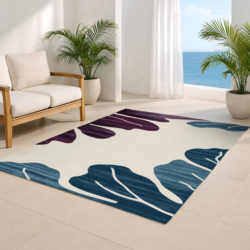 Tapis intérieur et extérieur beige Watercolor, Rectangle 4pi x 6 pi