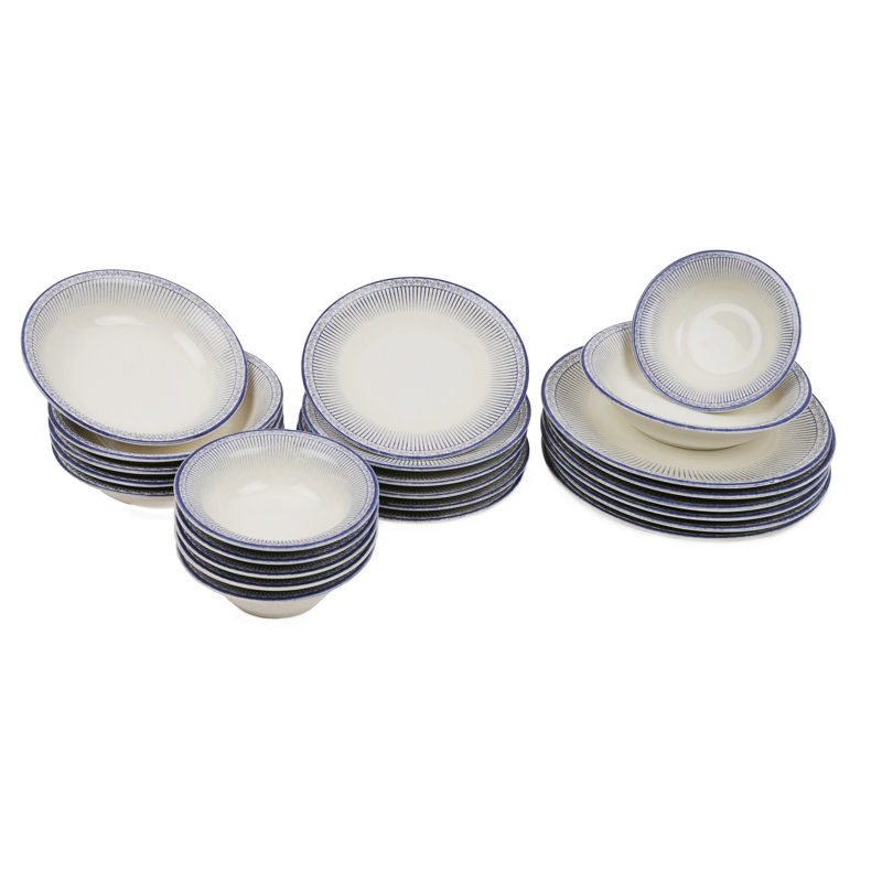 Porcelain China Dinnerware Set 24 Piece - Service for 6
