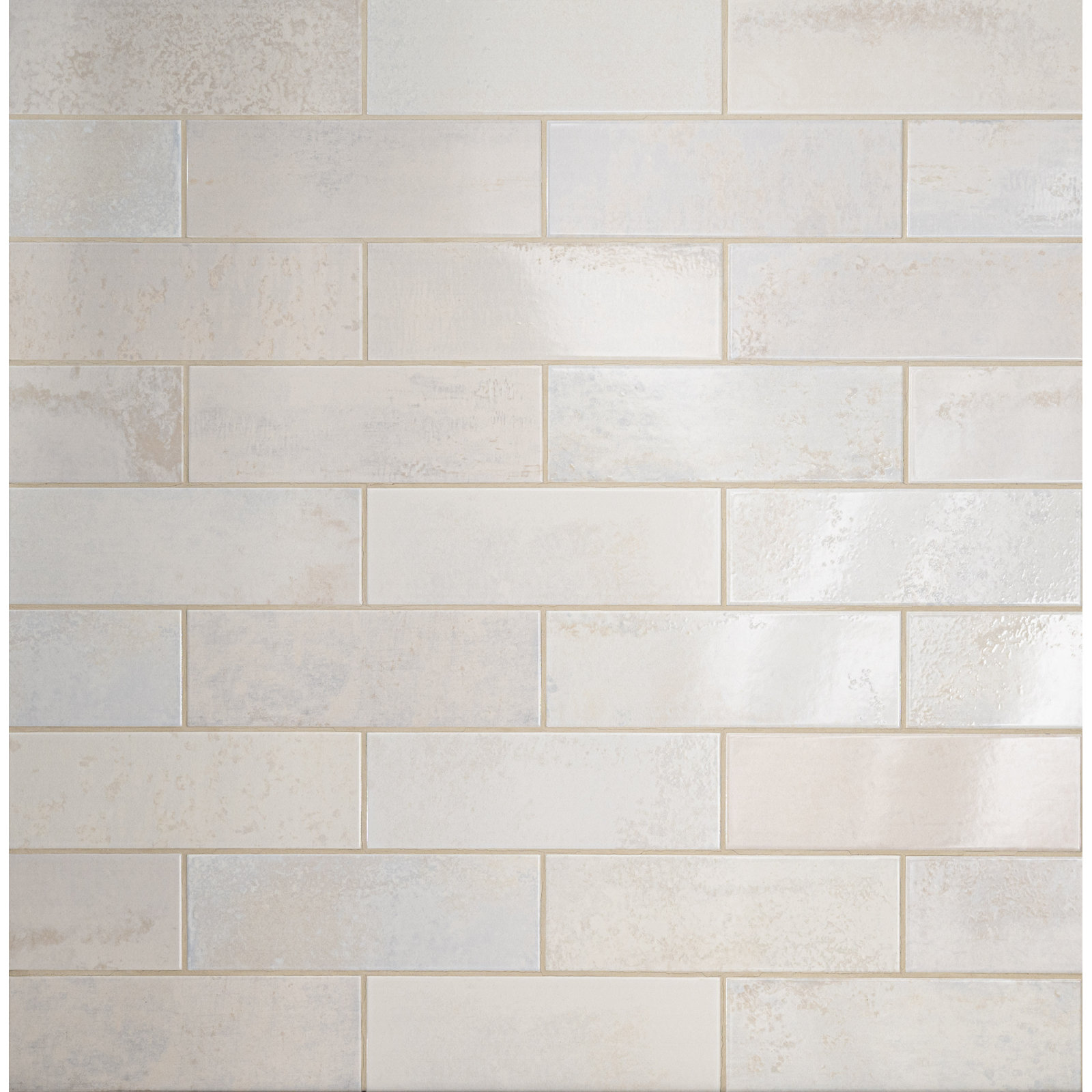 Metallo 4 in. x 12 in. Glossy Ceramic Subway Wall Tile, Frosted Quartz