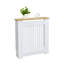 Tablette haute haute pour radiateur avec revêtement en bois et plateau en bois aggloméré-121083113
