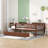 Twin Size Daybed Wood Bed With Two Drawers, Walnut