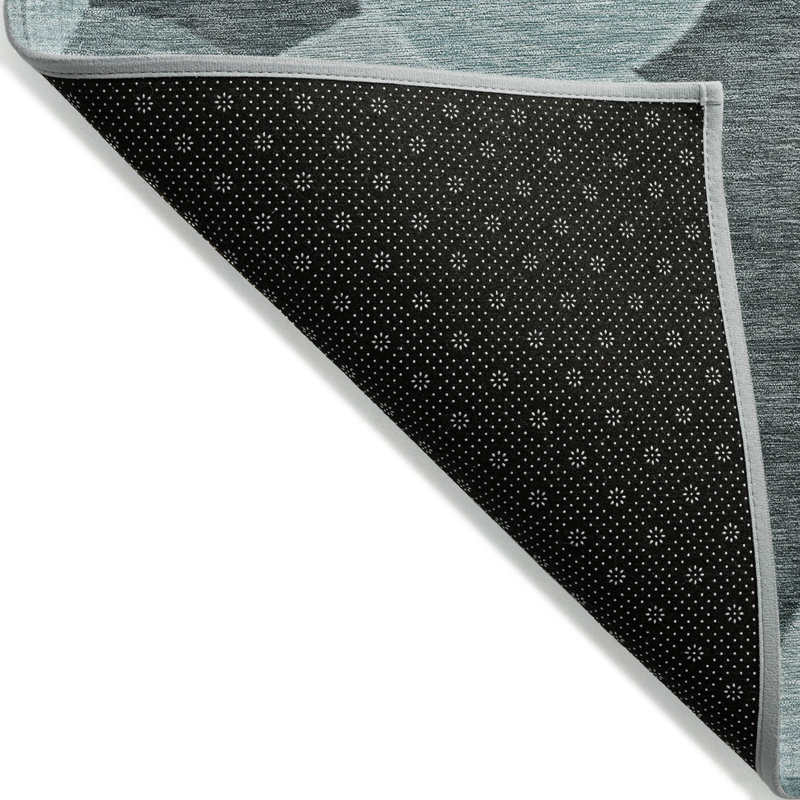 Tapis bleu sarcelle chantille lavable à la machine intérieur / extérieur, Rectangle 5 pi x 7 pi 6 po