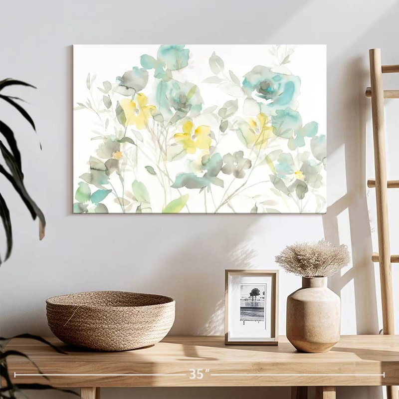 Ombres Avery Aqua Roses, H 16 po x l 24 po