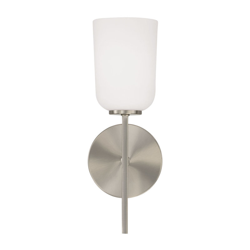 Applique murale en acier à 1 lumière Kiryn, Nickel brossé