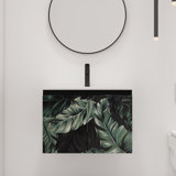 Kaminsky 24" Single Sink Wall Mounted Bathroom Vanity,Floating Vanity with 2 Doors and White Ceramic Sink Top