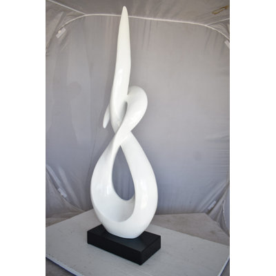 Modern Art Eternity Sculpture Made Of Resin On A Base Size: 13" X 7" X 42"H