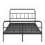Structure de lit plateforme en métal avec tête de lit, structure en métal robuste, aucun sommier nécessaire
