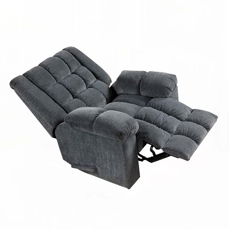 Chenille Upholstered Reclining Chair, Grey