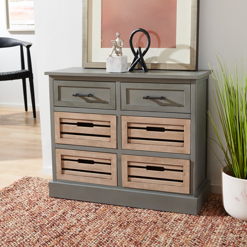 Commode décorative 6 tiroirs Spuyten, Gris délavé