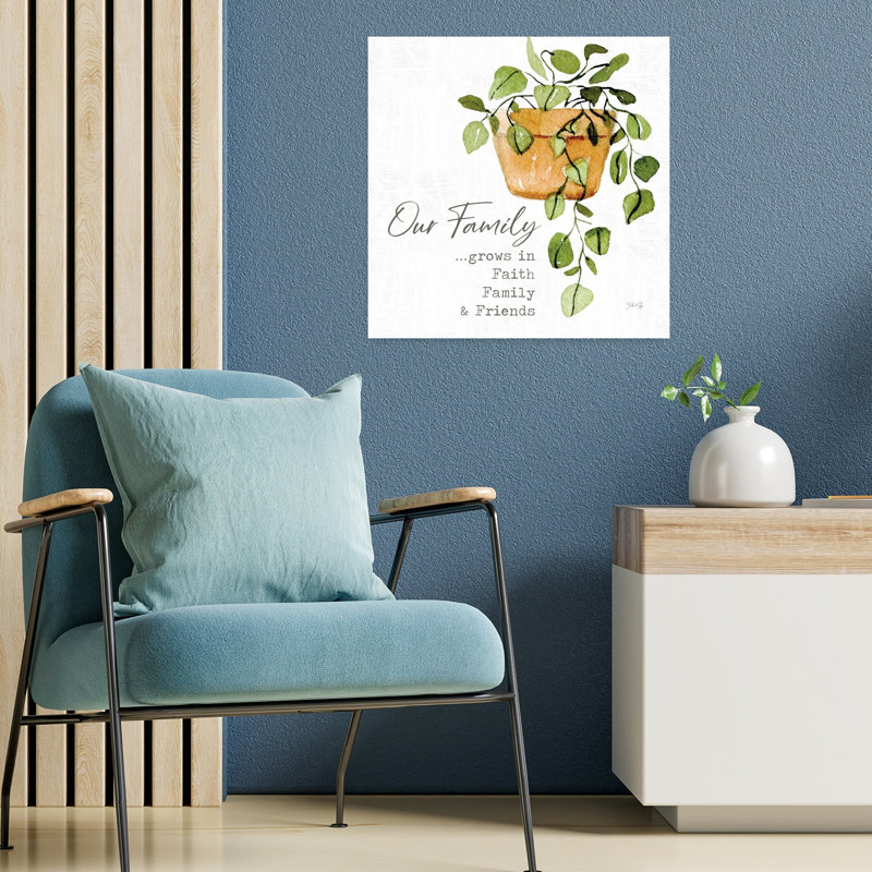Our Family Abstract, art contemporain des plantes, H 18 po x l 18 po