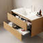 Meuble-lavabo mural simple en noyer clair avec lavabo 39,37 po.