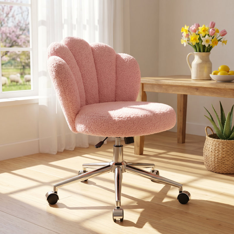 Chaise de bureau pivotante en tissu l 24,6 po x P 25,2 po x H 31,3 po Haven, Pink