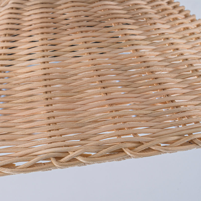 1-Light Hand-Woven Rattan LED Flush Mount