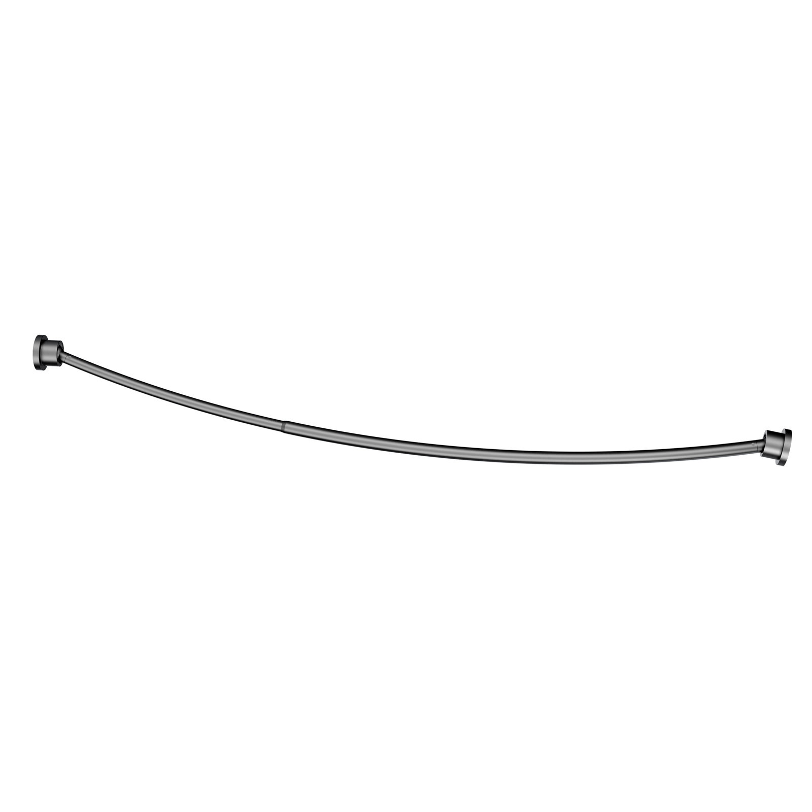Minimalist 72" Adjustable Curved Fixed Shower Curtain Rod, Matte Black