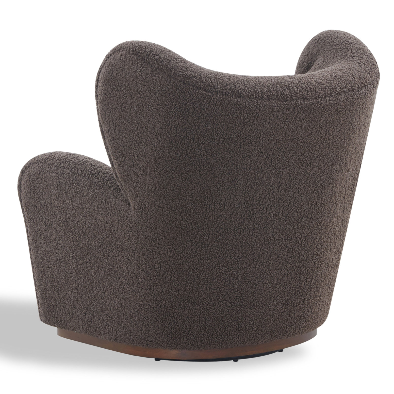 Galloway Teddy Swivel Chair, Dark Brown Faux Shearling