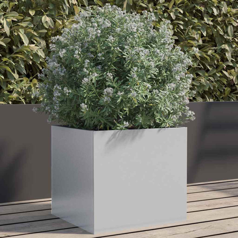 Planter Steel, White, 29cm H x 32cm W x 30cm D, 1