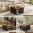 31.5" Square Lift Top Coffee Table with Hidden Storage and Sliding Barn Door-1578144359