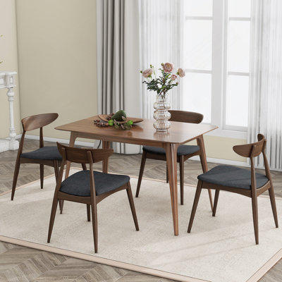5-Piece Indoor Dining Table Set, 1 Table 4 Side Chairs