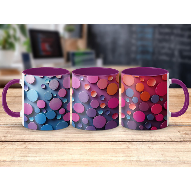 Polka Dot 11oz Accent Coffee Mug, Purple