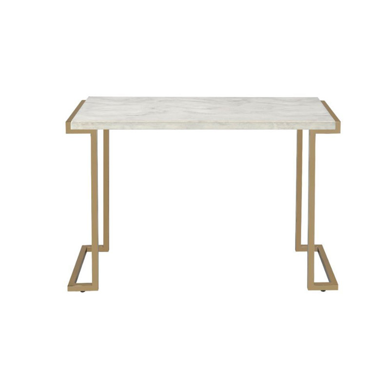 Table basse 44 "en faux marbre et fer 44"