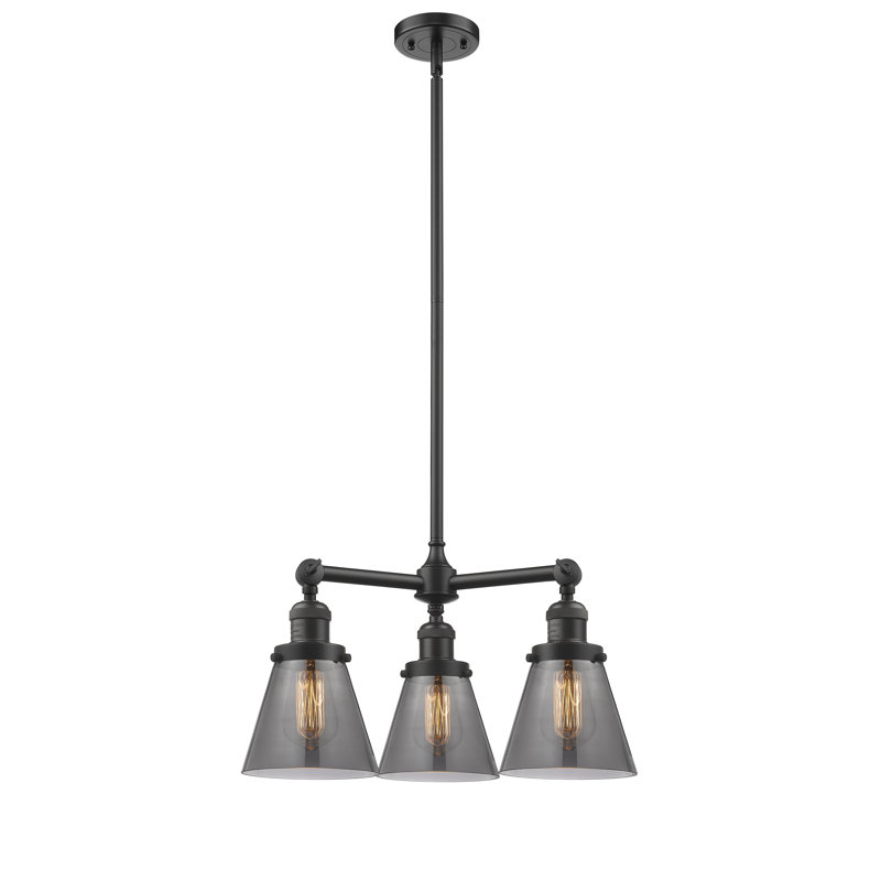 Lustre-light Malmesbury, H 11 po x l 19 po x P 19 po, Plaqué couleur fumée, Laiton antique