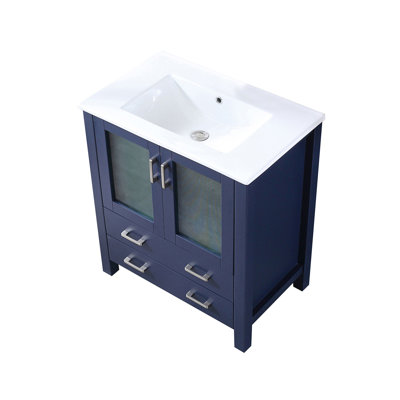 Meuble-lavabo avec comptoir en céramique blanche