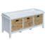 Banc fonctionnel beige avec 3 espaces de rangement pour panier gardé Compartiments dissimulés polyvalents