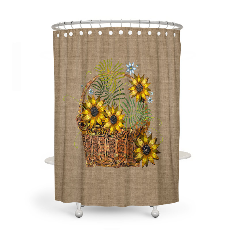 Rideau de douche simple Floral, H 93 po x l 70 po