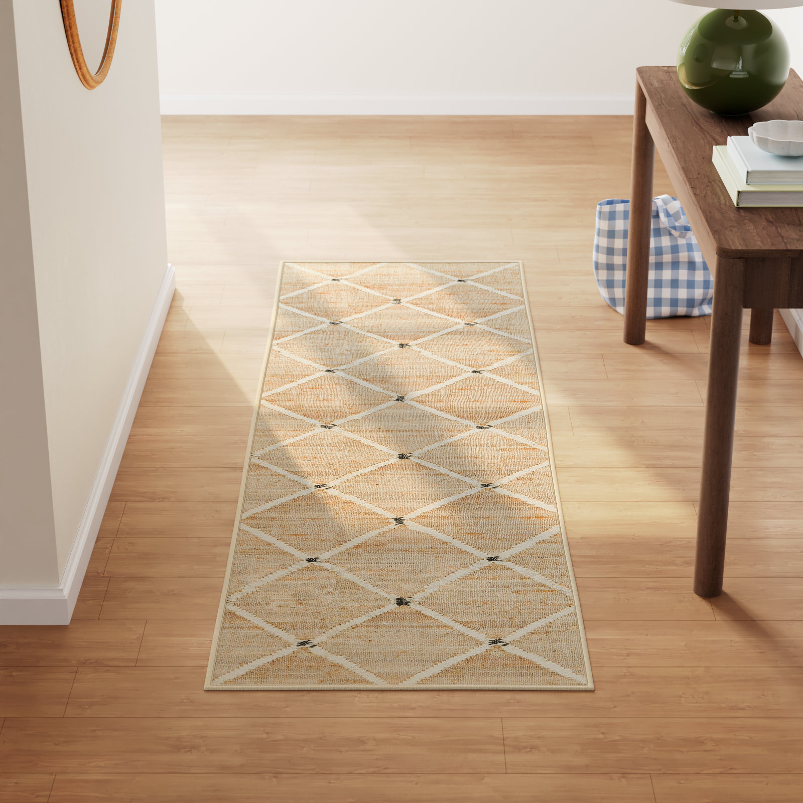 Kali Natural Machine Washable Rug, Runner 2'6" x 8'