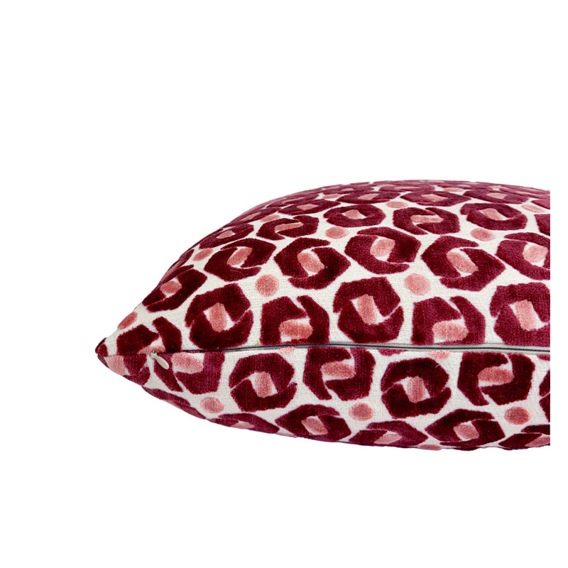 Housse de coussin en velours Broken Rings, Carré 20 po, Rose